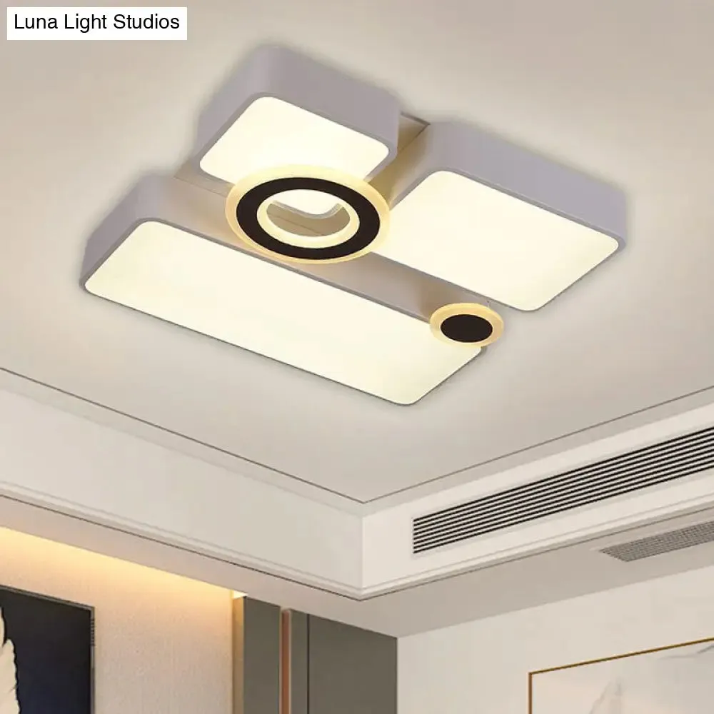 Simplicity Acrylic LED Ceiling Light - White, 3 Color Options, 24.5"/35.5"/43" Sizes