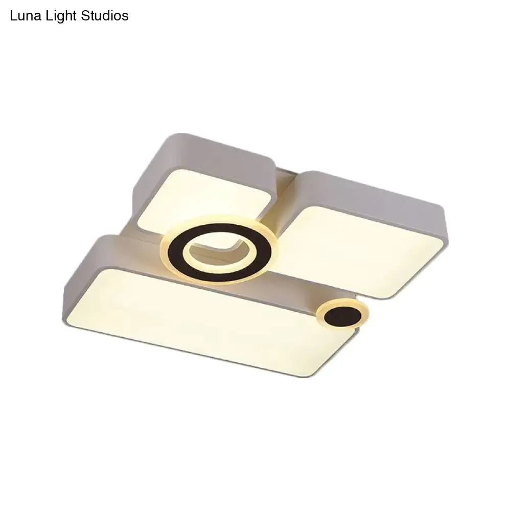 Simplicity Acrylic LED Ceiling Light - White, 3 Color Options, 24.5"/35.5"/43" Sizes