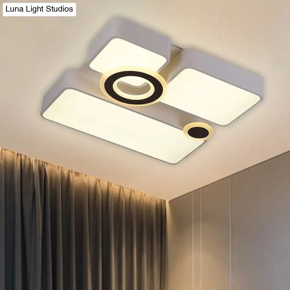 Simplicity Acrylic LED Ceiling Light - White, 3 Color Options, 24.5"/35.5"/43" Sizes