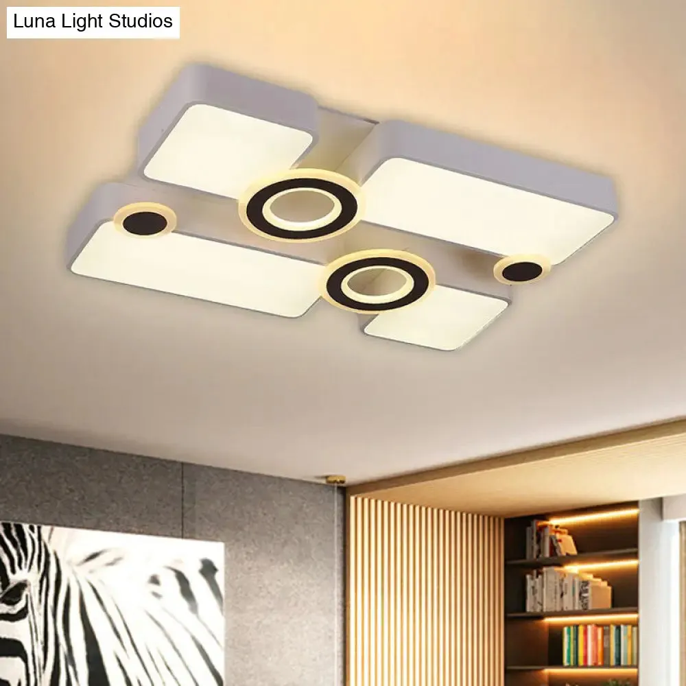 Simplicity Acrylic LED Ceiling Light - White, 3 Color Options, 24.5"/35.5"/43" Sizes