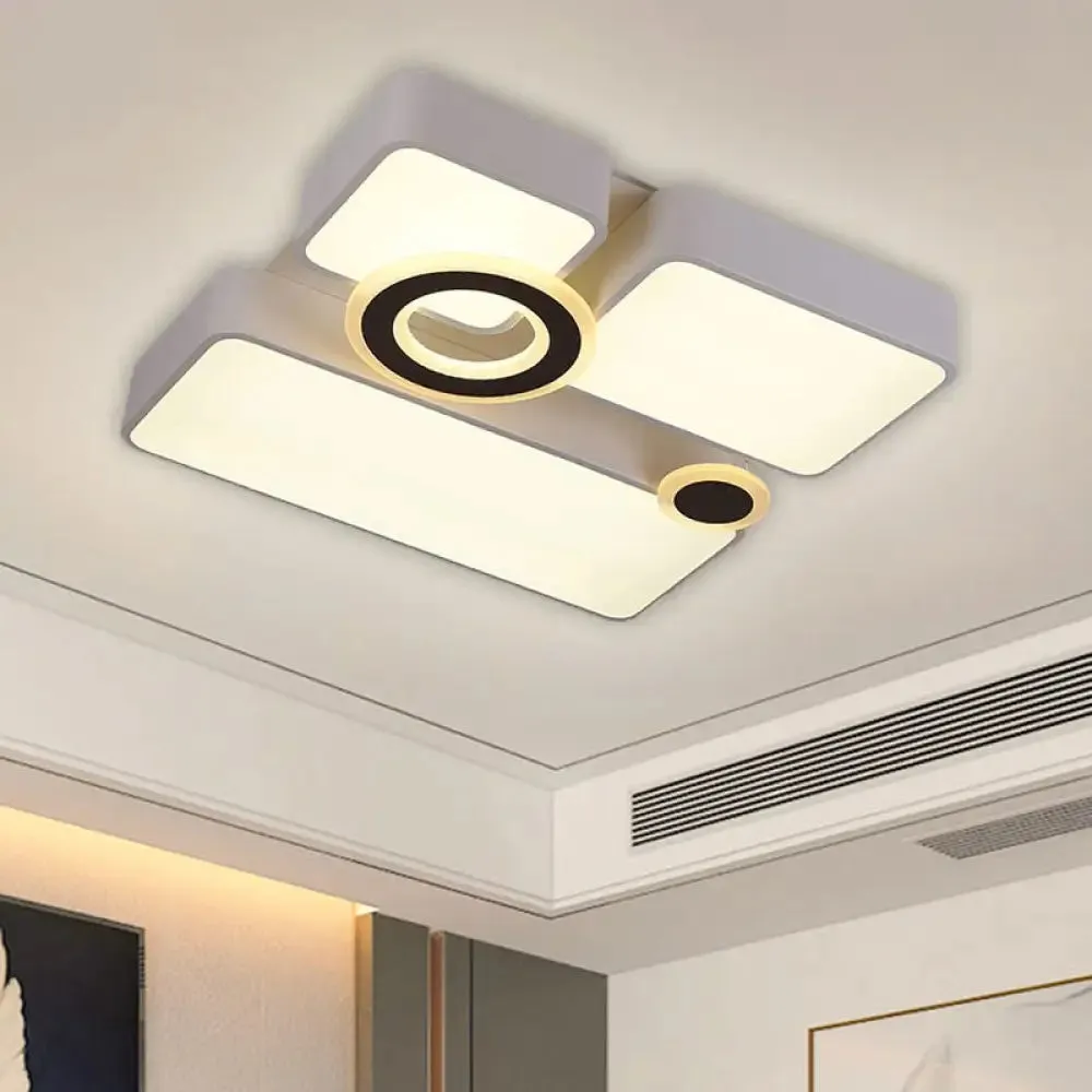 Simplicity Acrylic LED Ceiling Light - White, 3 Color Options, 24.5"/35.5"/43" Sizes