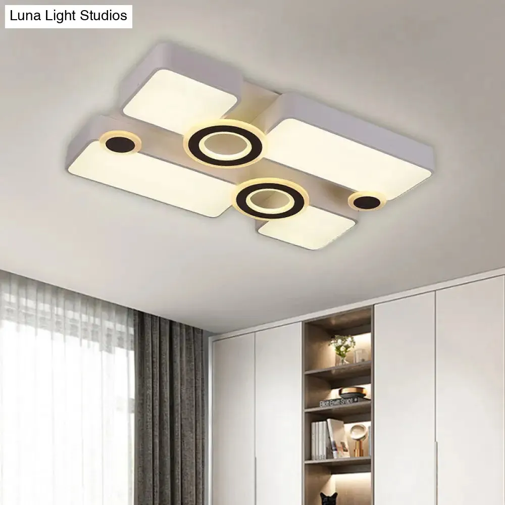Simplicity Acrylic LED Ceiling Light - White, 3 Color Options, 24.5"/35.5"/43" Sizes