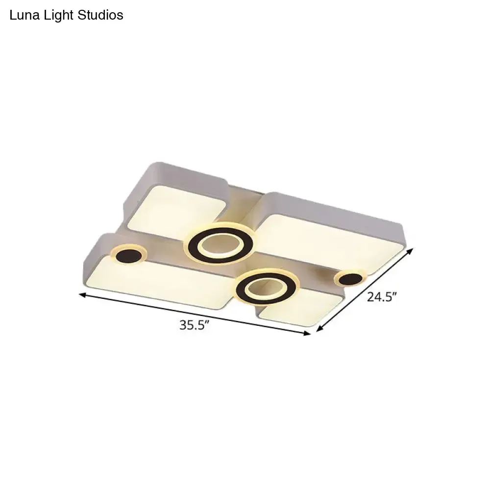 Simplicity Acrylic LED Ceiling Light - White, 3 Color Options, 24.5"/35.5"/43" Sizes