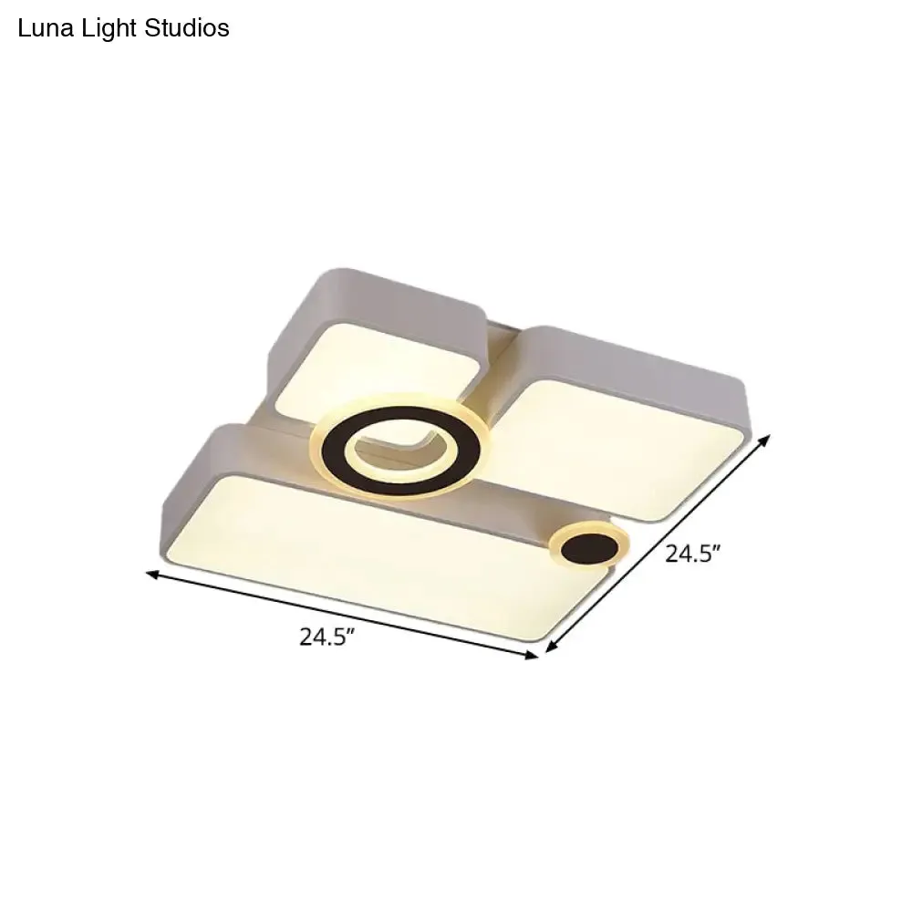 Simplicity Acrylic LED Ceiling Light - White, 3 Color Options, 24.5"/35.5"/43" Sizes