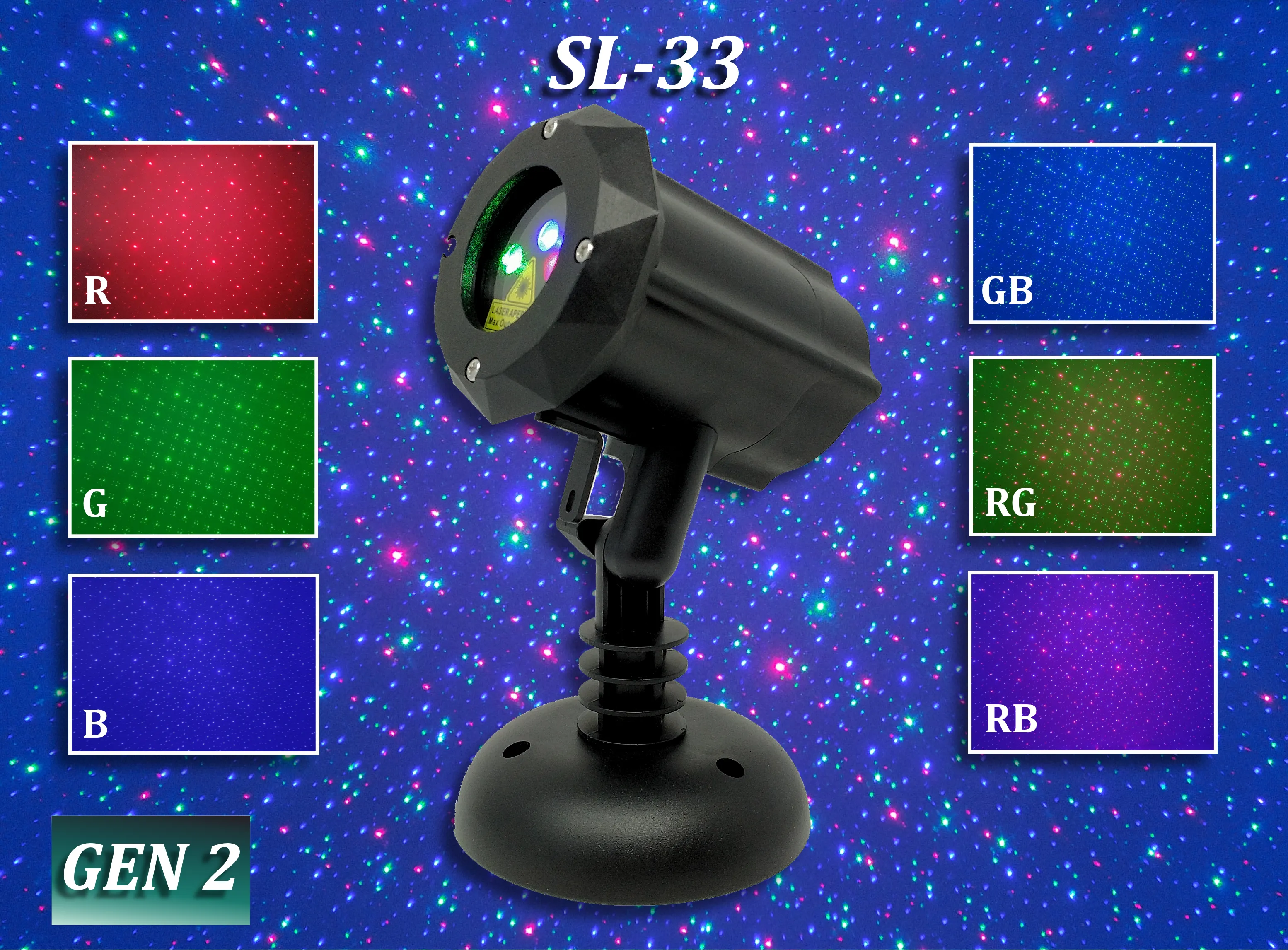 SL-33 - RGB Moving Firefly Laser Christmas Light | 2nd GEN v2