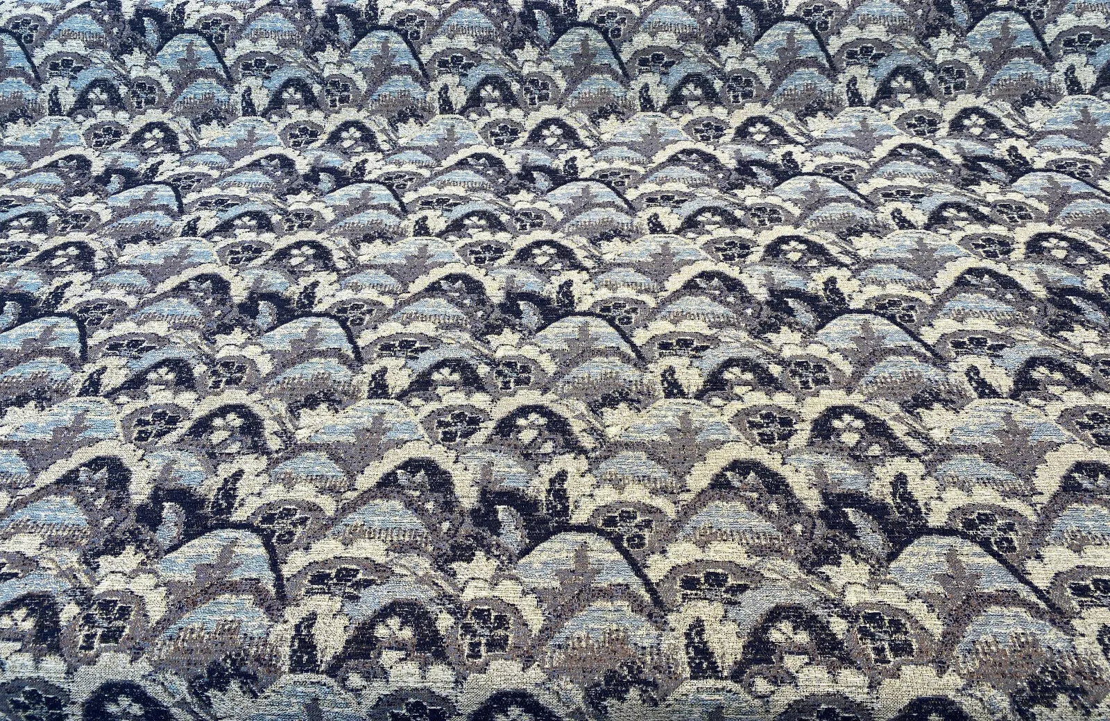 Upholstery Indigo Stark Landscape Blue Chenille Tapestry Fabric By The Yard