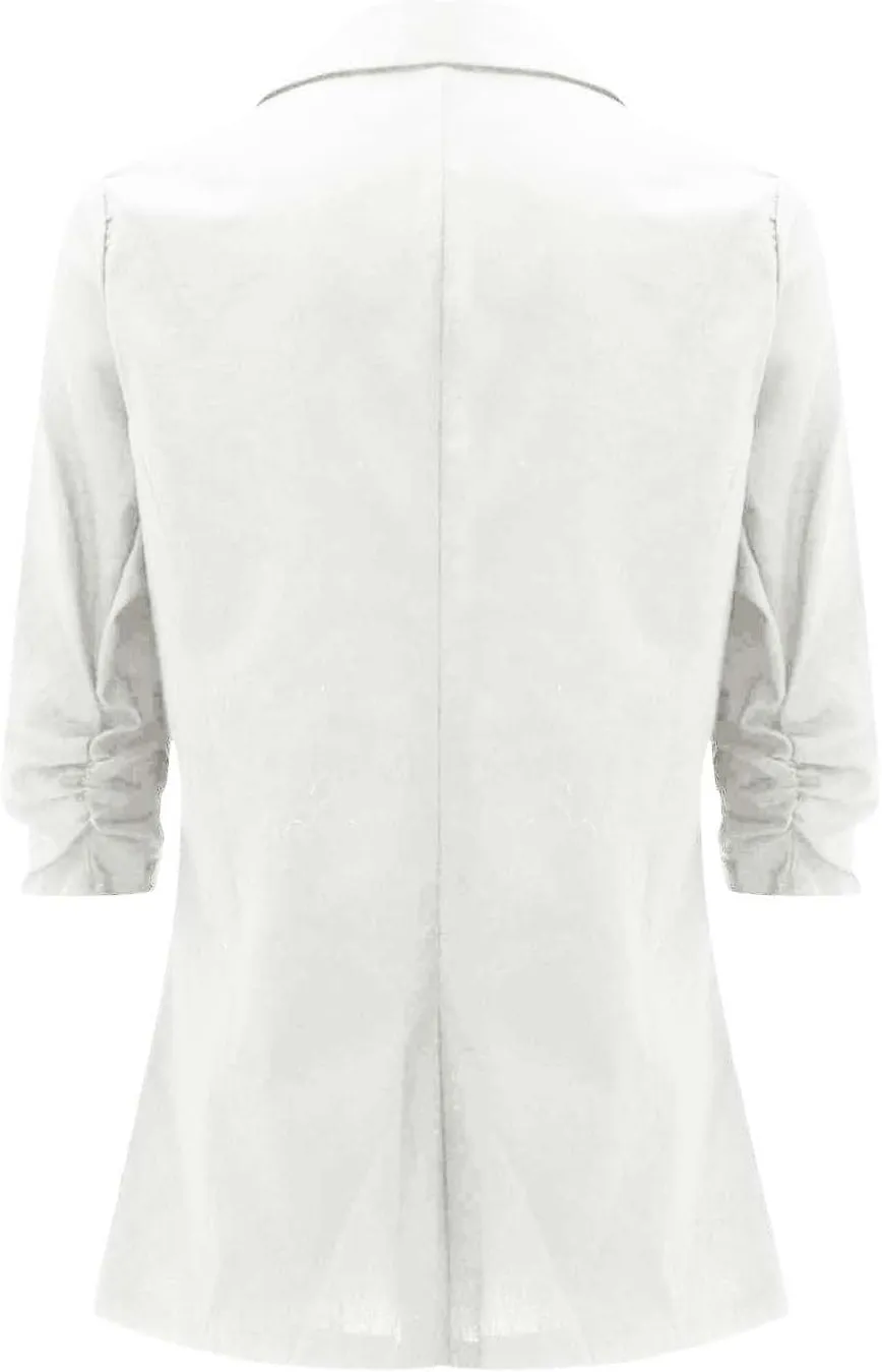Women's Cropped Blazer Jacket Dressy Cardigan Lightweight Office Jacket Plus Size Open Front Suit Blazers Outerwear