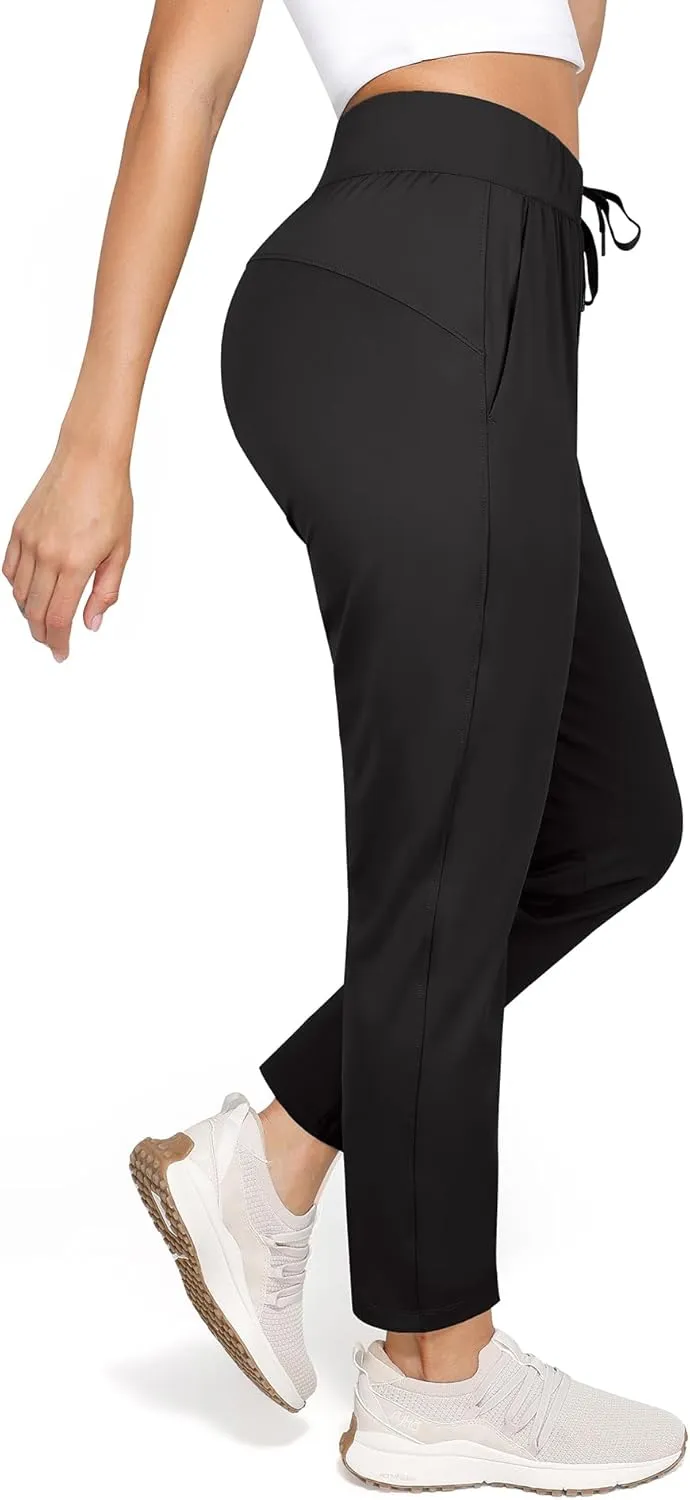 Women's Pants with Deep Pockets, 7/8 Stretch Ankle Sweatpants for Golf, Athletic, Lounge, Travel, Work