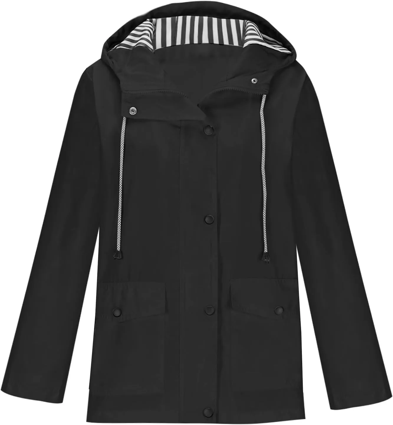 Women's Rain Jacket with Hood Packable Waterproof Rain Coats Oversized Travel Raincoats Windbreaker with Pockets