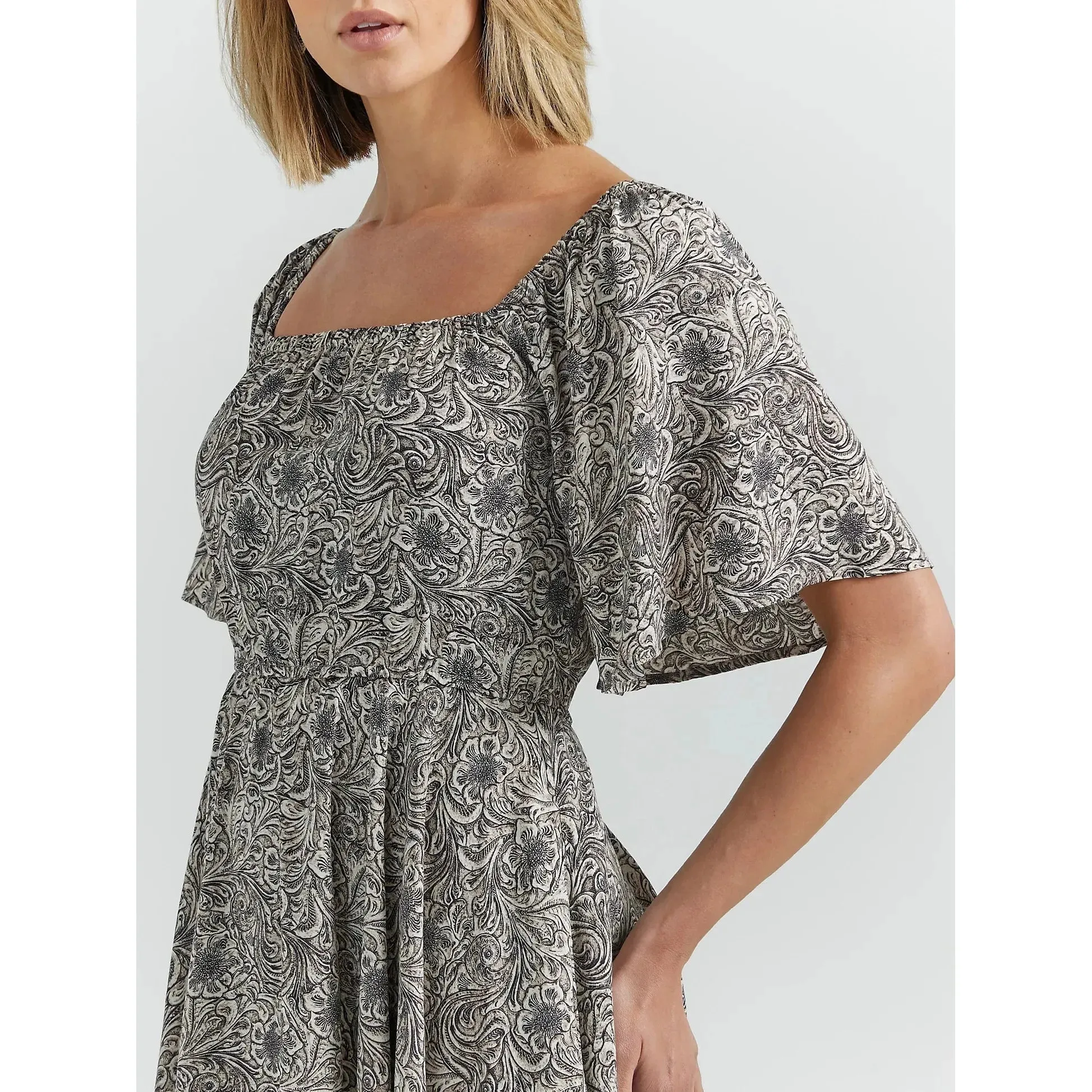 Women's Wrangler Romantic Flutter Sleeve Dress - Tooling Grey