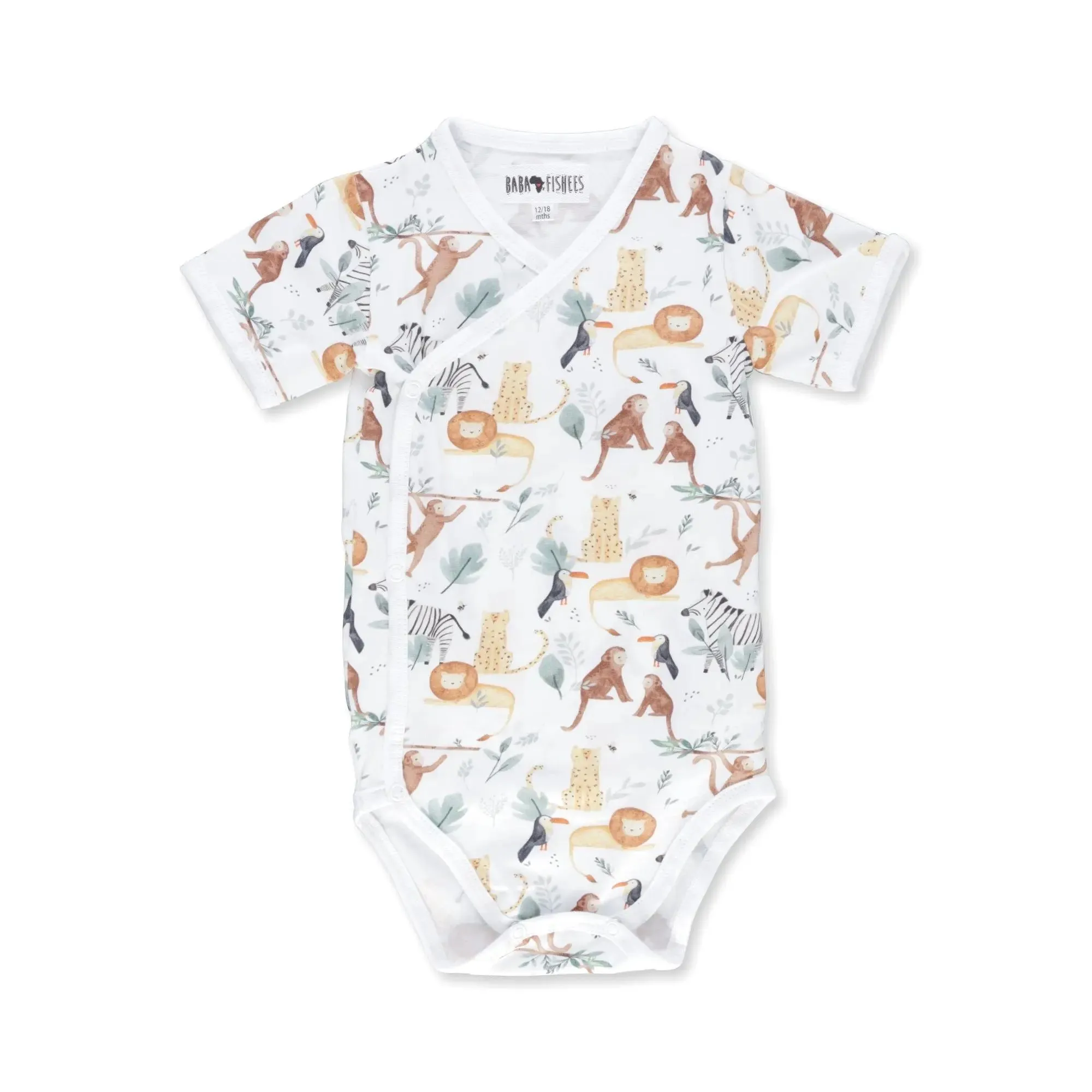 WRAP ONESIE - SS - WATERCOLOUR JUNGLE