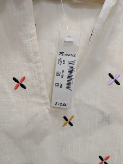 [XXS] NWT Madewell Embroidered Top