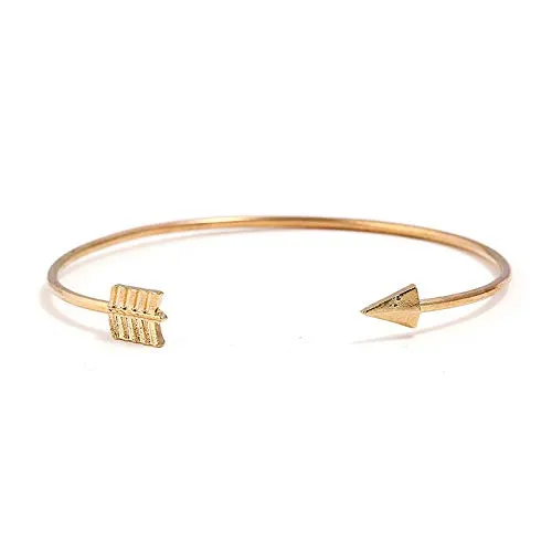 Yellow Chimes Trandy Elegant Set of 2 Pcs Opening Arrow Knot Charm Gold Plated Cuff Bracelet for Women and Girl's